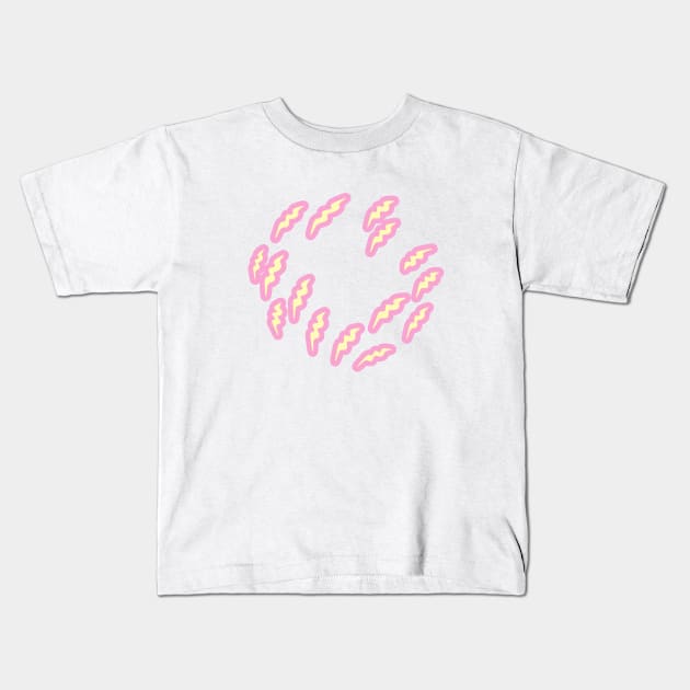 Pink Lemonade Lightning Kids T-Shirt by candidkiddo